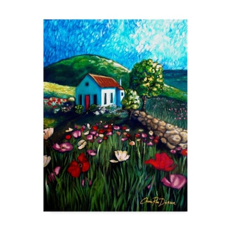 Cherie Roe Dirksen 'Poppy Field Cottage' Canvas Art,14x19